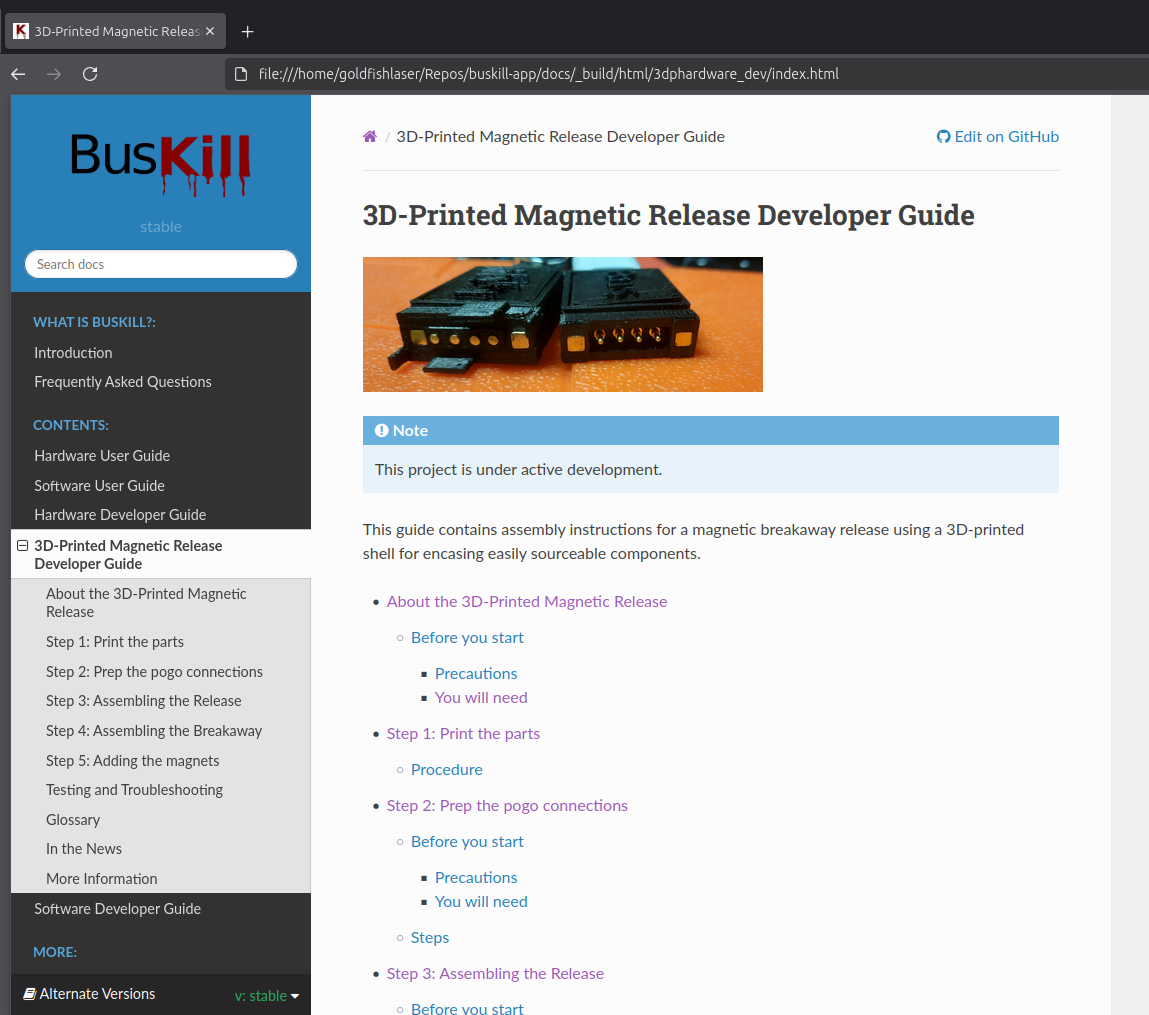 Partial assembly of magnetic release